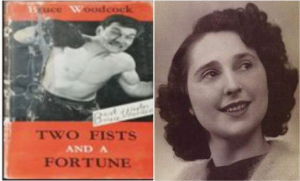 a picture of boxer Bruce Woodcock and a sepia photograph of a woman Nellie Stagles