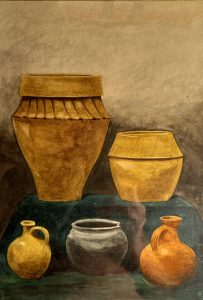 a group of Prehisitoric and Roman Pots found in the 19th Century