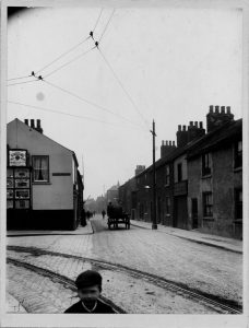 Victorian photograph of a child in snow
