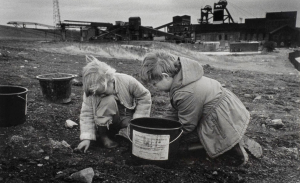 Two young children by a mine